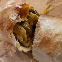Vegan breakfast burrito at Story and Soil Coffee in Hartford