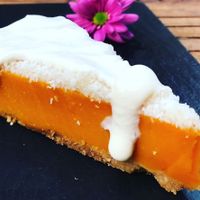 Wonderful carrot cake! at Vegan Dining Room at Institute Macrobiotic of Spain in Valencia