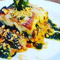 Tasty lasagna! at Vegan Dining Room at Institute Macrobiotic of Spain in Valencia