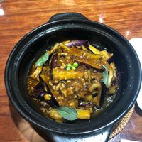 Eggplant with basil at Su Ming Xiang in Qingdao