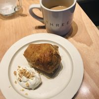 Banana muffin with Guatemalan coffee  at Three in Tokyo