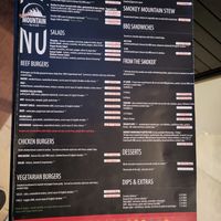 Menu at Smokey Mountain Bar & Grill in Bansko