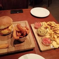 The veggie burger with chips. And the vegan nachos at Smokey Mountain Bar & Grill in Bansko