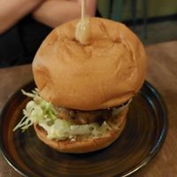 Haggis burger at The Glad Cafe in Glasgow