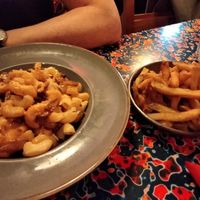 Dirty mac & chips at The Glad Cafe in Glasgow