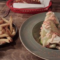 The item on the right is allegedly a salad. at The Glad Cafe in Glasgow