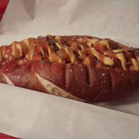 I think this was a "Ball Park Dog" at The Glad Cafe in Glasgow