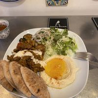 vegan kebab plate  at Falafel Sababa in Osaka