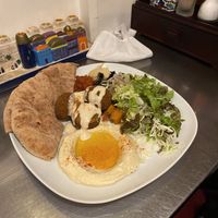 vegan falafel plate  at Falafel Sababa in Osaka