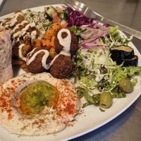 Mix Vegan Plate (Falafel & Kebab) at Falafel Sababa in Osaka