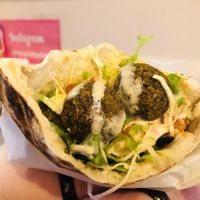 Falafel pita at Falafel Sababa in Osaka