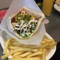 Falafel + potato combo at Falafel Sababa in Osaka