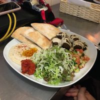 Hummus plate at Falafel Sababa in Osaka