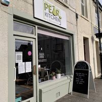 Outside the café on a sunny day (October 2021) at Pear Kitchen in Cowbridge