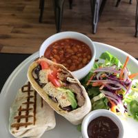 Breakfast wrap, very well balanced and everything was warm at Pear Kitchen in Cowbridge