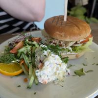 Swarma burger at Pear Kitchen in Cowbridge