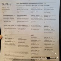 Menu at Biscuit Head in Asheville