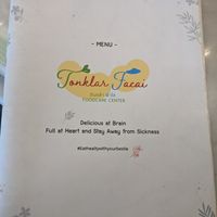 Cover of one of the menus at Tonklar Facai - Chula in Bangkok