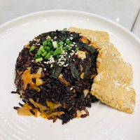 Kimchi fried rice with tempeh - good! at Tonklar Facai - Chula in Bangkok