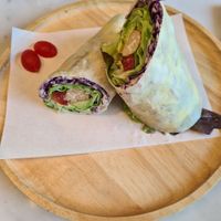 Avocado and tempeh wrap at Tonklar Facai - Chula in Bangkok