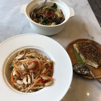 Som Tam with Tempe “Steak” and Jungle Curry at Tonklar Facai - Chula in Bangkok