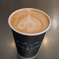 Salted maple latte with oat milk at Yeti's Grind in Vail