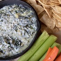 Vegan spinach artichoke dip  at Collision Brewing Company and Restaurant in Longmont