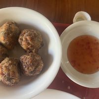 Vegetable rolls with spicy dipping sauce   at Eat 'n Be Well in Batangas