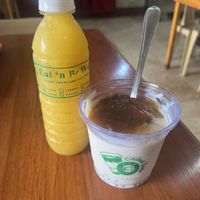 Taro dessert and passion fruit juice   at Eat 'n Be Well in Batangas