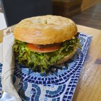 Bagel with tofu at Smoothie Galaxy in Gran Canaria