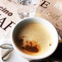 Coffee with rice mylk. at Foerster Bar in Ljubljana