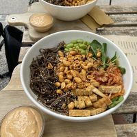 Peanut Soba noodles at Veganika in Ljubljana