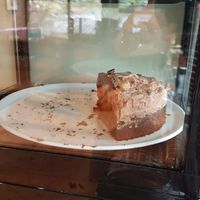 Banana and chocolate cake at Veganika in Ljubljana