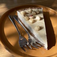 Hasselnut pie ❤️ at Veganika in Ljubljana