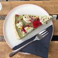 matcha pie  at Veganika in Ljubljana