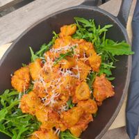Sweet potato gnocchi at Veganika in Ljubljana