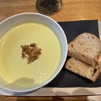 Leek and walnut soup   at Veganika in Ljubljana