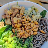 Soba bowl at Veganika in Ljubljana