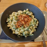 Mac'n'cheese with swiss chard at Veganika in Ljubljana