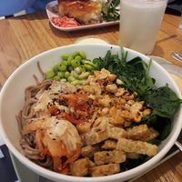 Soba noodle salad bowl at Veganika in Ljubljana