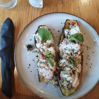 Daily dish (cous cous with mint, vegetables and vegan tzatziki) at Veganika in Ljubljana