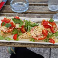 Nika's favorite things sandwich at Veganika in Ljubljana