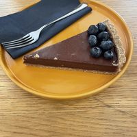 Choclate tarte  at Veganika in Ljubljana