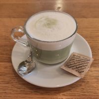 Matcha latte at Veganika in Ljubljana
