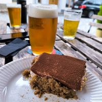 Tiramisu, but anything sweet is delicious  at Veganika in Ljubljana