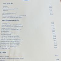 Menu at Veganika in Ljubljana