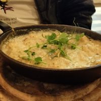 Onion gnocchi at Veganika in Ljubljana