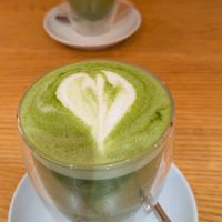 Wonderful Macha Latte at Veganika in Ljubljana