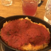 Soyballs and smashed potatoes   at Veganika in Ljubljana