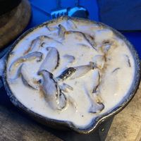 Polenta with shitake creamm  at Veganika in Ljubljana